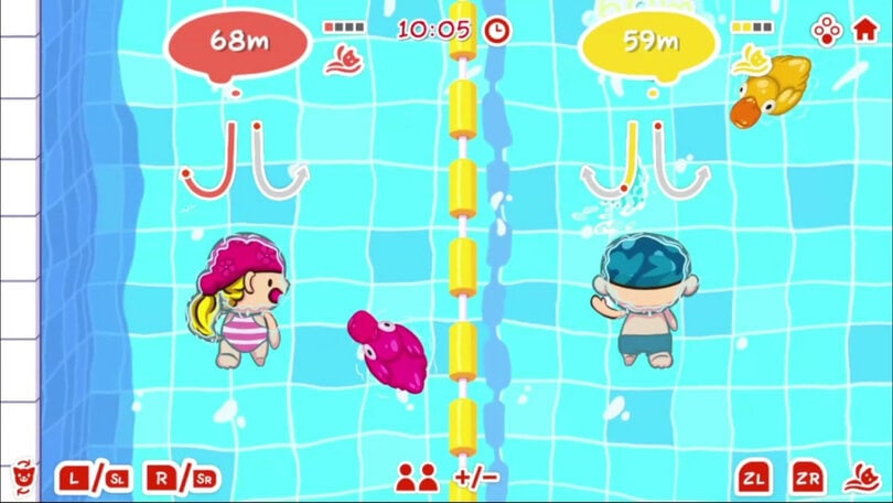 Sport & Fun: Swimming swimming in the pool with ducksfloats!