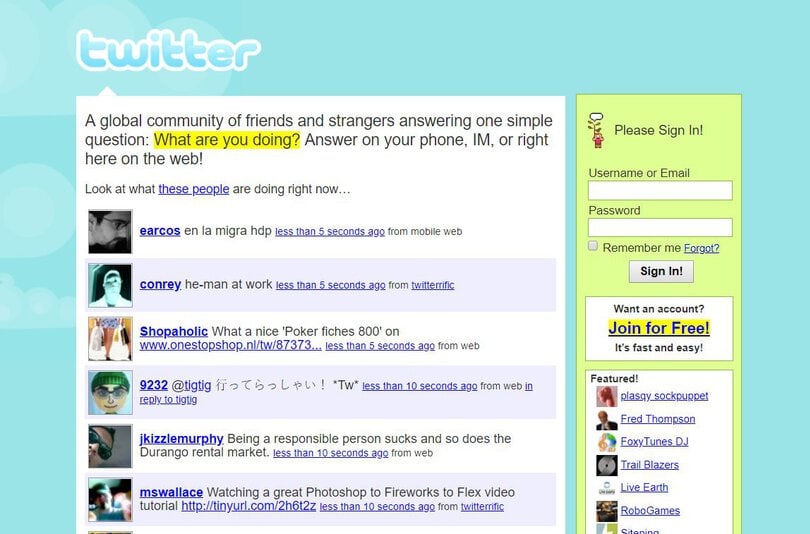So niedlich sah Twitter im Jahr 2007 aus...