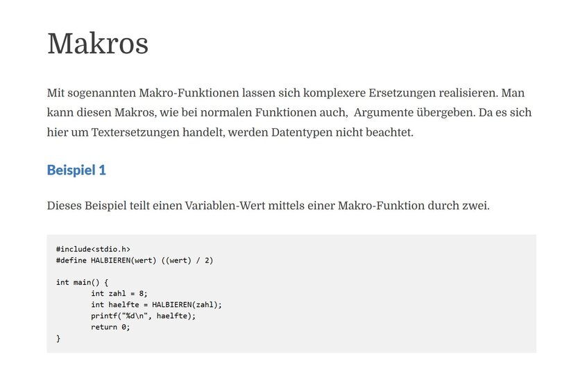 Makros kommen aus der Zeit der altmodischen Programmierung (Screenshot)