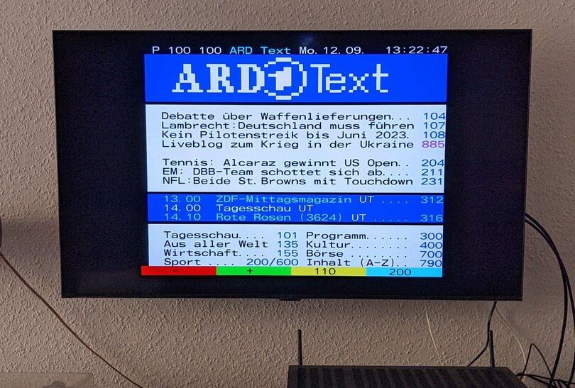 Der olle Teletext auf einem modernen Samsung-TV (Foto: Digisaurier)