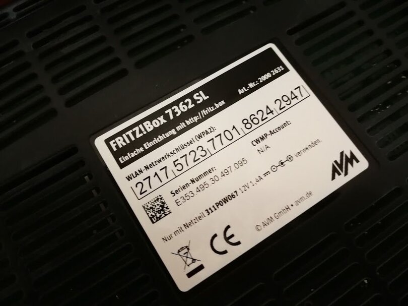 Der initiale WPA-Schlüssel einer Fritzbox