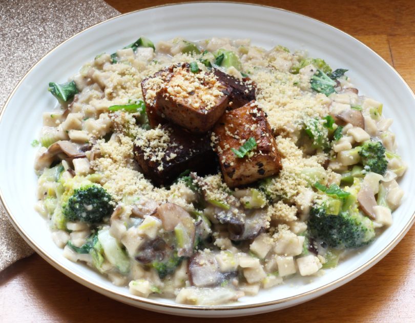 crozets-aux-champignons-légumes-verts-et-sauce-fauxmagère