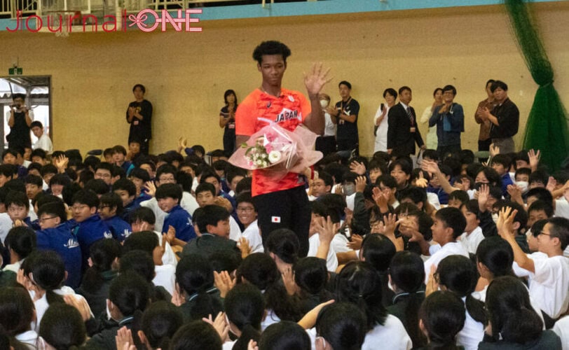 Journal-ONE | 陸上 男子100m障害の村竹ラシッド選手が母校・千葉県松戸市立第一中学校に凱旋訪問-JournalｰONE撮影