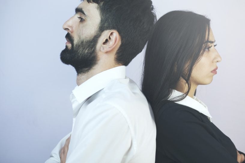 Zerstrittene Mann und Frau
