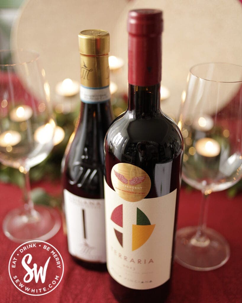 drink gift guide 2021 wines by Independent wine on a red Christmas table