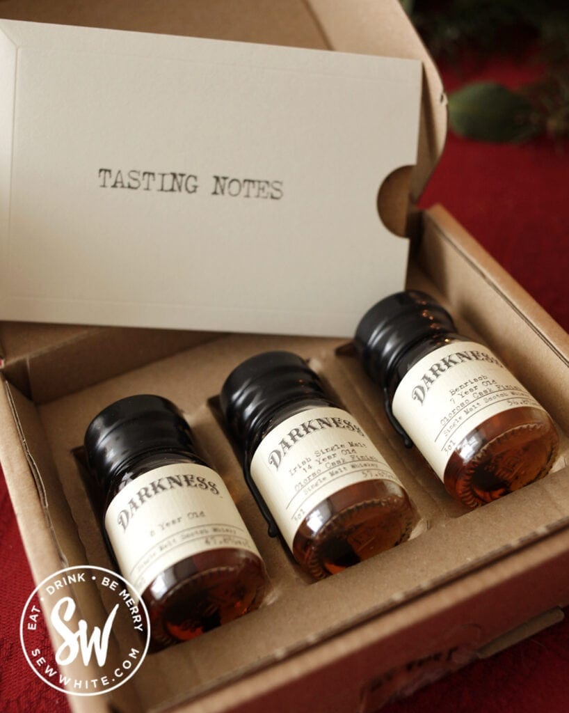 Darkness whisky tasting note box in the drink gift guide 2021