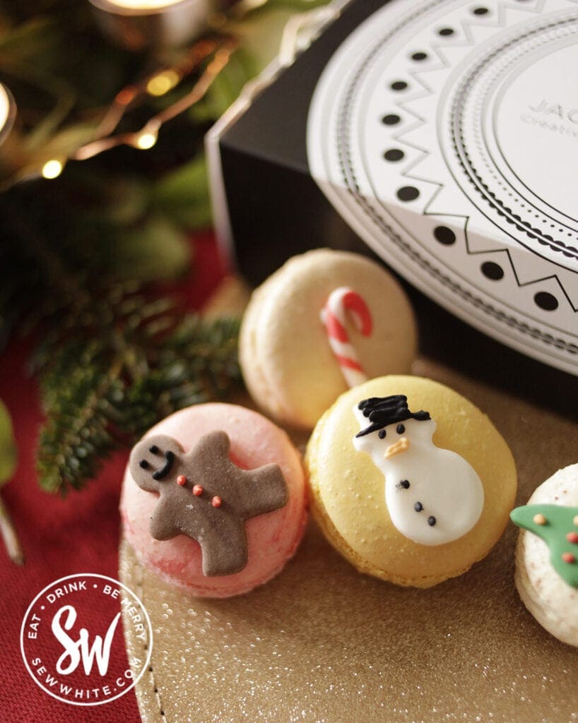 Jack and Beyond Christmas macarons with gingerbread man on