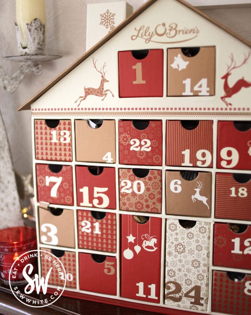 food for Christmas 2021 Lily o briens red and gold chocolate advent calendar