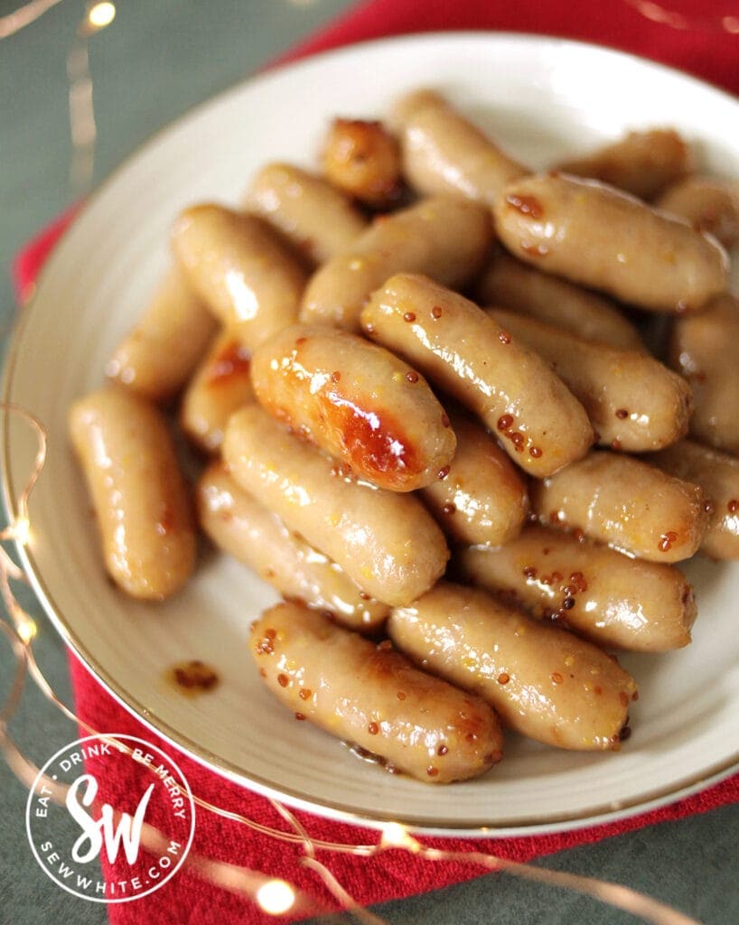 served honey mustard cocktail sausages