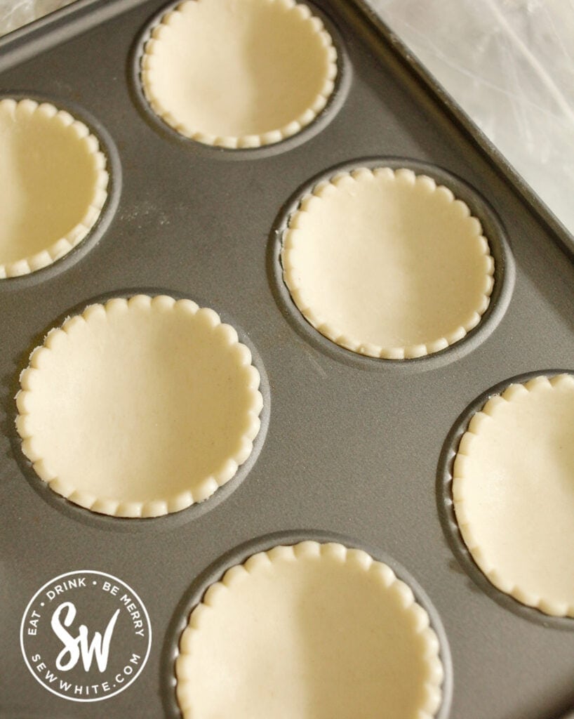 shortcrust pastry in cupcake tin