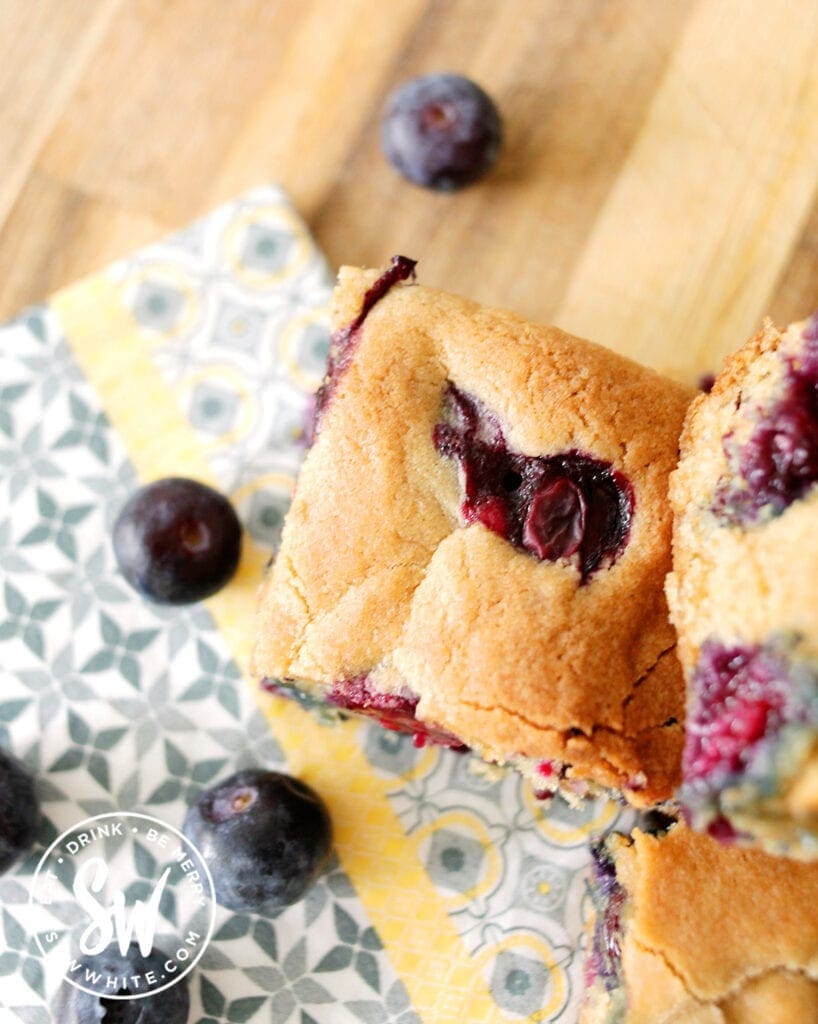 top view of the Blueberry Cookie Traybake