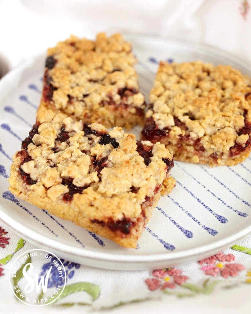 golden brown Jam flapjacks
