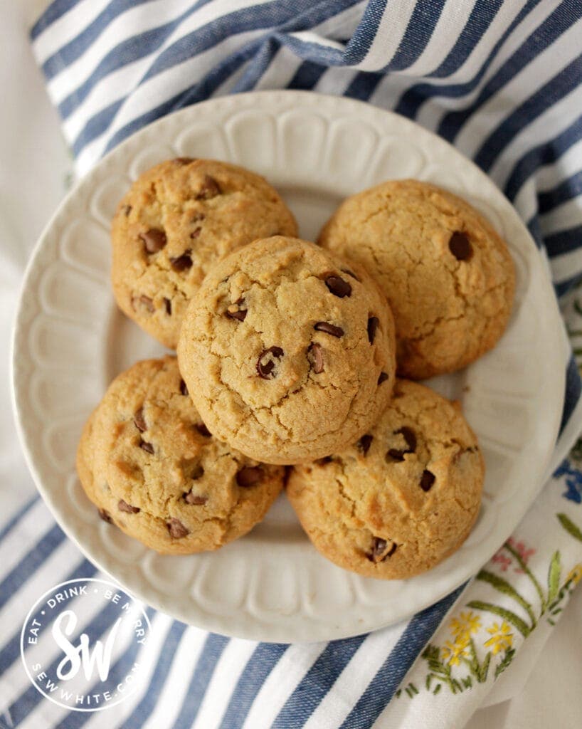 top view of chocolate chip cookies