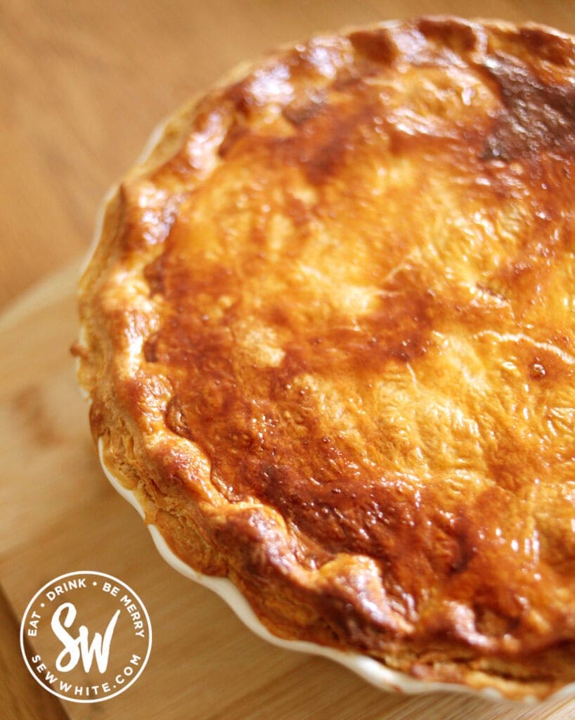 gold brown puff pastry easy steak and ale pie