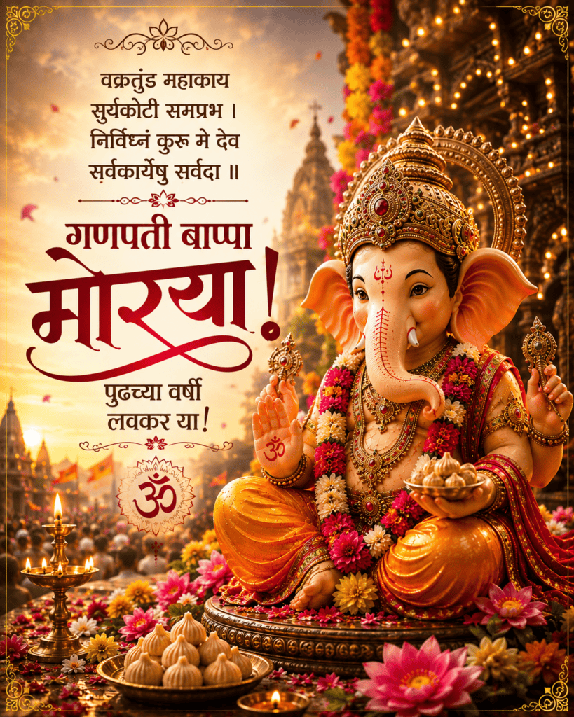 Ganpati Bappa Caption in Marathi Emotional 2026