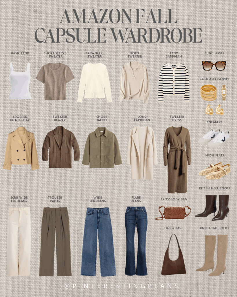 affordable amazon neutral casual fall capsule wardrobe 2025