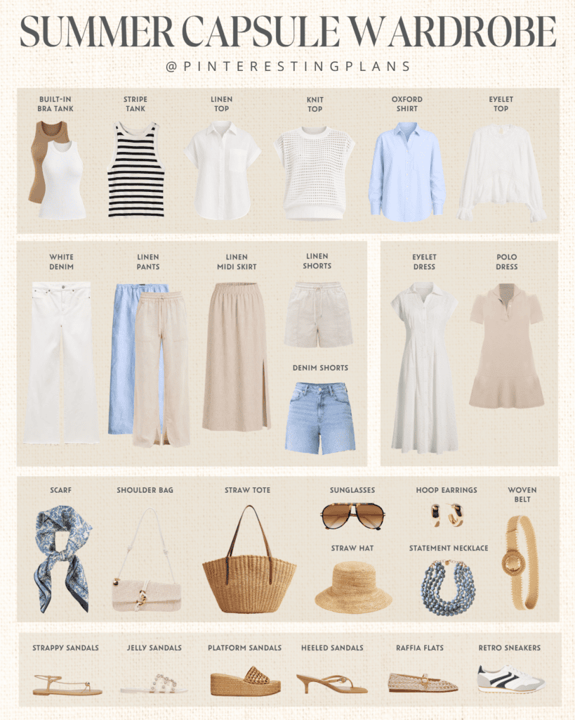 pinteresting-plans-summer-capsule-wardrobe-2026 minimalist summer capsule wardrobe 2026 on Pinteresting Plans fashion blog