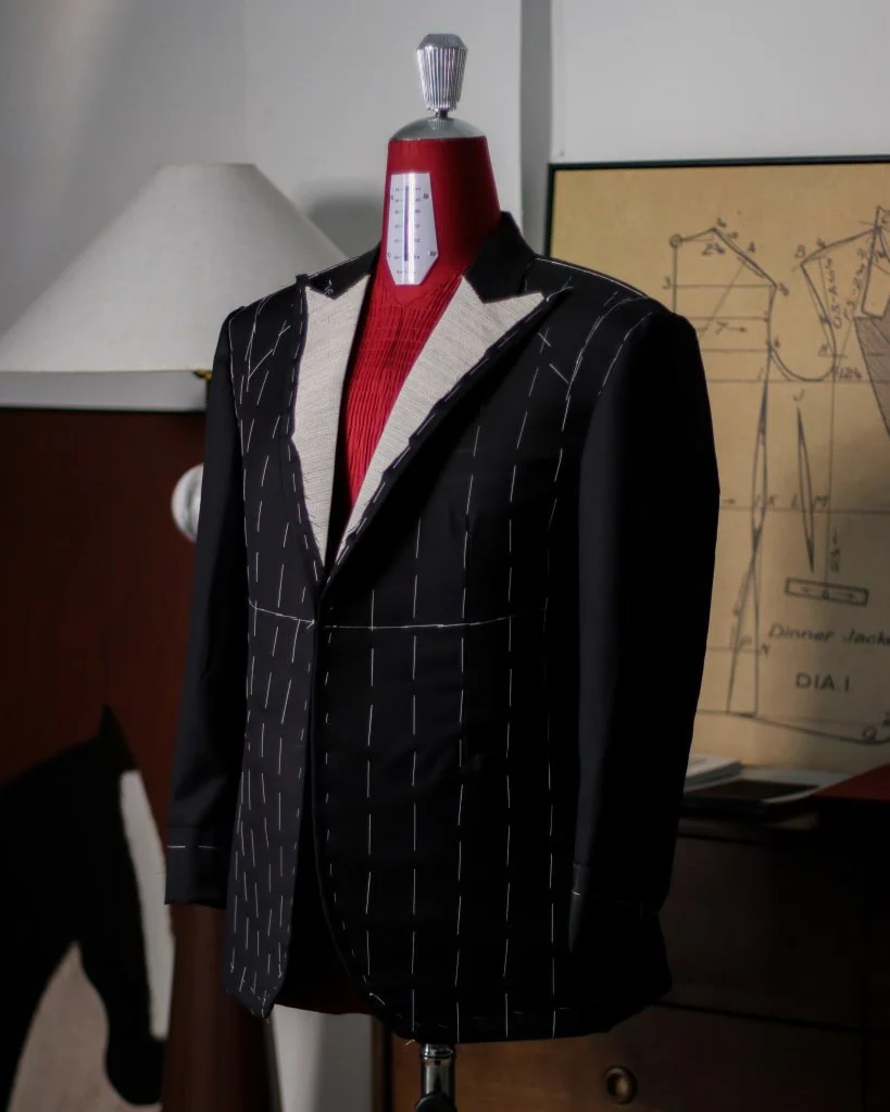 Full-canvas jacket in progress at ŠAKAL