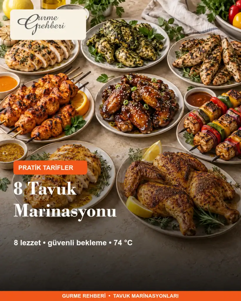 Sekiz farklı pişmiş tavuk marinasyonu, Gurme Rehberi Pratik Tarif Serisi