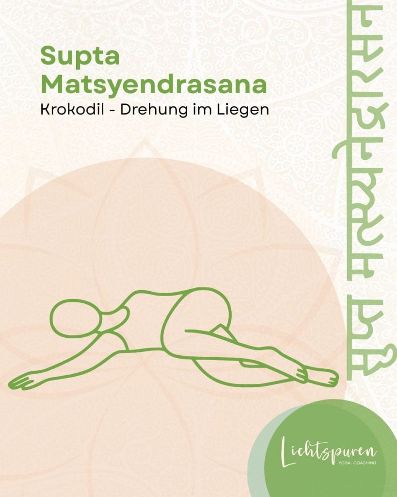 Asana Supta Matsyendrasana Krokodil Drehung im Liegen