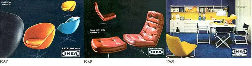Ikeakataloger omslag 1967 - 1969