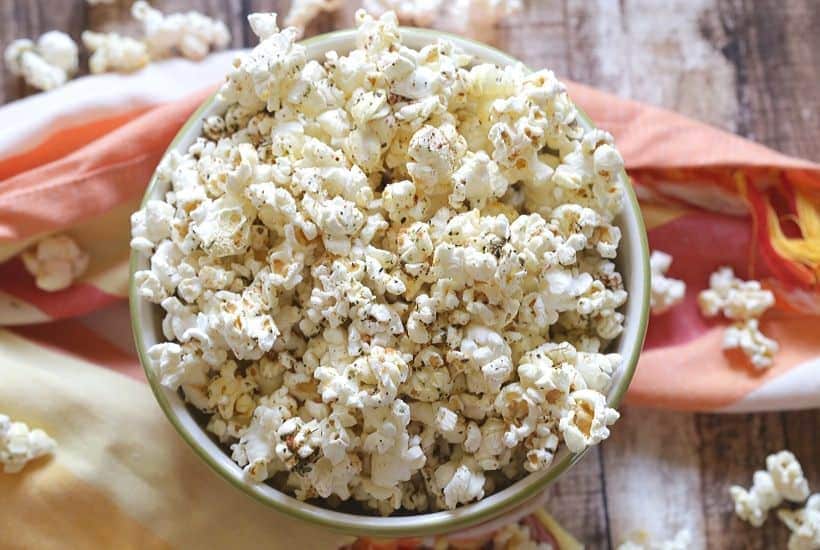 Lighten up your next get together. These 5 Healthy Party Snack Ideas are perfect to serve are your next party. These low-fat party food recipes everyone will enjoy! Zesty Italian Popcorn lowfat Recipe