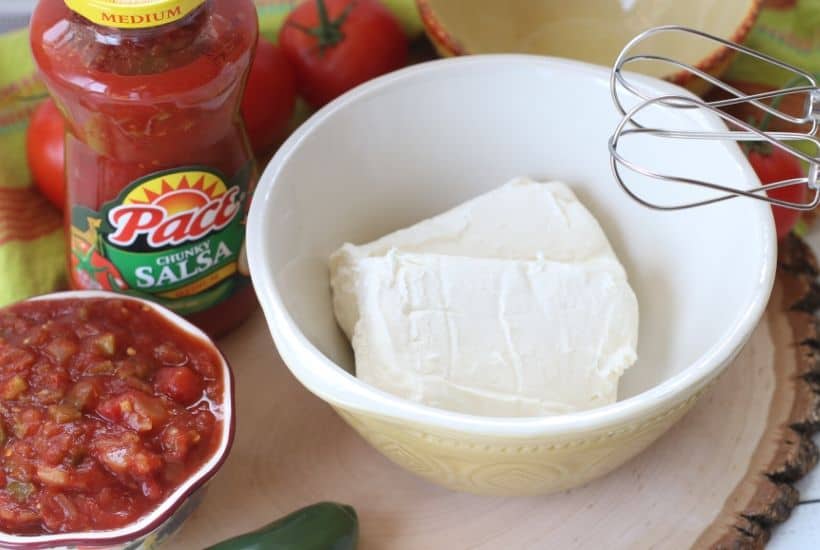 Three cheers for football food! This easy Salsa Dip recipe uses only two ingredients and takes 15 minutes to make…tops! Add this delicious cream cheese dip recipe to your homegating or tailgating menu. It’s the perfect game day recipe your family and friends will enjoy. This easy party dip is the real winner. (Ad) Find @PaceSalsa at @Walmart. #EntertainingWithPace #footballfood #gameday #tailgaterecipe #homegating #easypartyidea