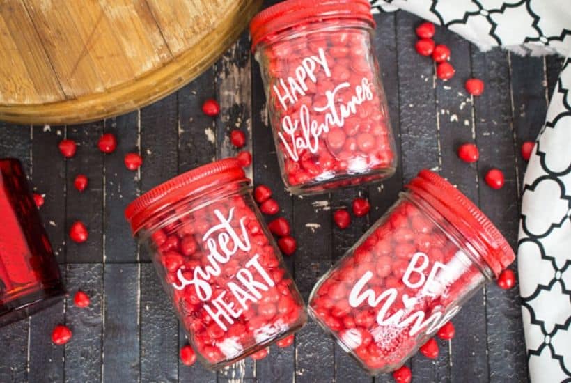 Valentine Mason Jar Cricut Valentine Craft