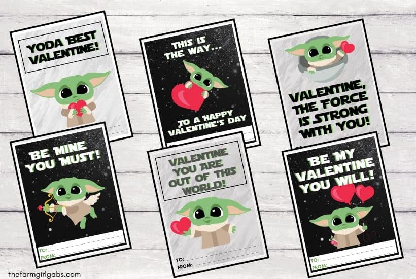 These Free Printable Mandalorian Baby Yoda Valentines are out of this world. If you are a fan of "The Child" or Baby Yoda from the Disney Plus Series The Mandalorian, then this is the perfect Valentine's Day Craft to share. Download and share with friends this Valentine's Day. I have spoken. #babyyoda #valentines #starwarscraft #freeprintablevalentines #kidscraft #disneyplus #Disney+ #themandalorian