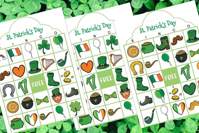 These free printable St. Patrick's Day Bingo cards are fun for kids to play at home or classroom parties. Download these bingo cards today for some St. Patrick's Day fun! #stpatricksdaycraft #stpatricksdaygame #freeprintable