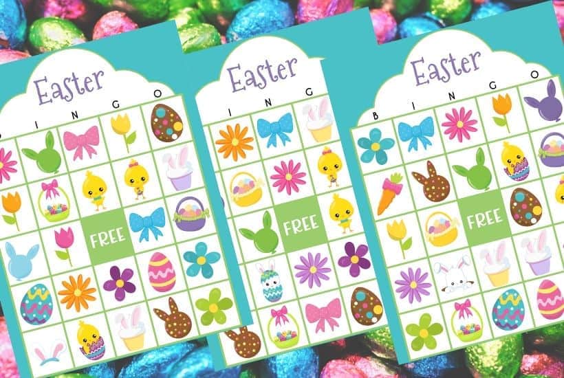 Free Easter Bingo Printable Game Cards are fun activity kids to play at home, church or classroom parties. Download these bingo cards today for some Easter fun! #EasterBingo #EasterGame #KidsCraft