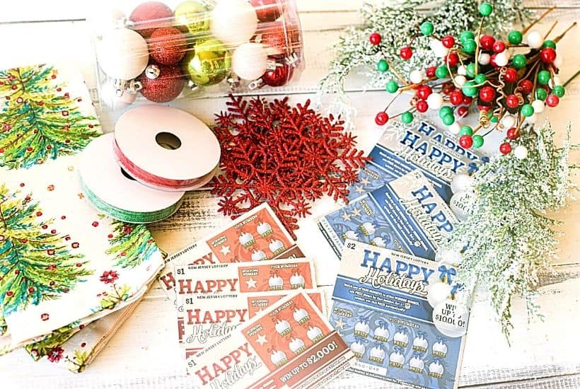 Share some lottery luck with your dinner guests this holiday season. These easy NJ Lottery Ticket DIY Christmas Napkin holders are a fun way to decorate your holiday dinner table.