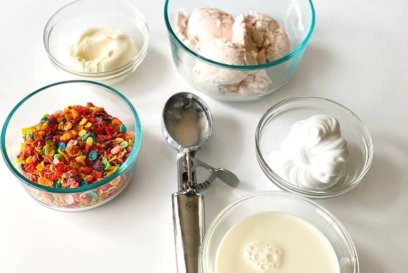 This is a milkshake recipe you don't want to pass up. This amazing Fruity Pebbles milkshake is Perfect blender Fruity Pebbles cereal vanilla ice cream milkshake for kids party food, Summer drink, or an easy dessert recipe. This creamy milkshake with Fruity Pebbles will definitely please any crowd. Check out the best vanilla Fruity Pebbles ice cream milkshake today.