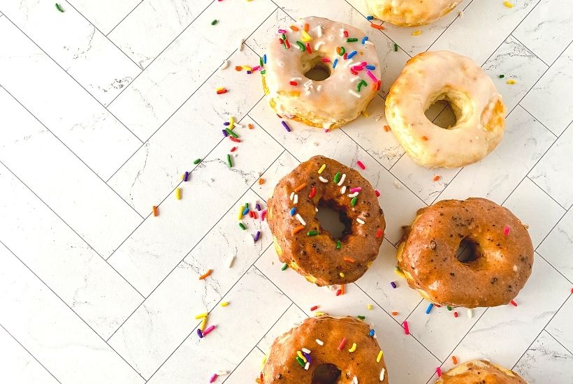 Homemade Donuts are a delicious breakfast treat or snack! Quick to make and healthier than cooking them in oil, 5 Minute Air Fryer Donuts can be customized with different flavored glazes. This is an easy air-fryer dessert recipe.