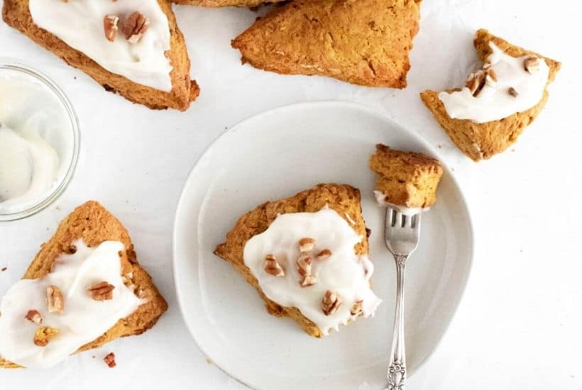 Pumpkin season calls for an easy fall baking recipe. Prepare the perfect fall-flavored Pumpkin Brown Butter Scones using simple, fresh, and flavorful ingredients. These scones are an excellent baked treat to eat for breakfast with coffee or tea. These scones are the perfect fall treat - Super flaky and perfectly spiced. Try this delicious recipe for classic pumpkin scones!