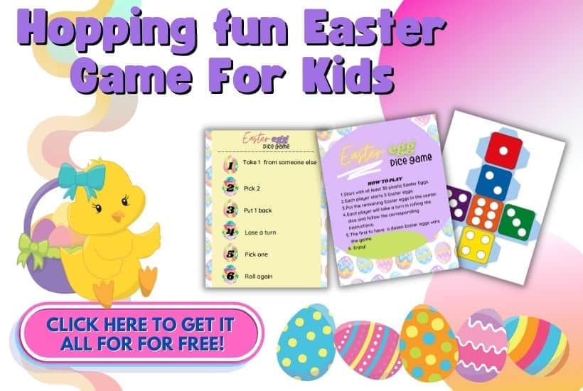 Add some fun to your Easter Celebration. Download this free printable Easter Dice Game and see who will be a winner.