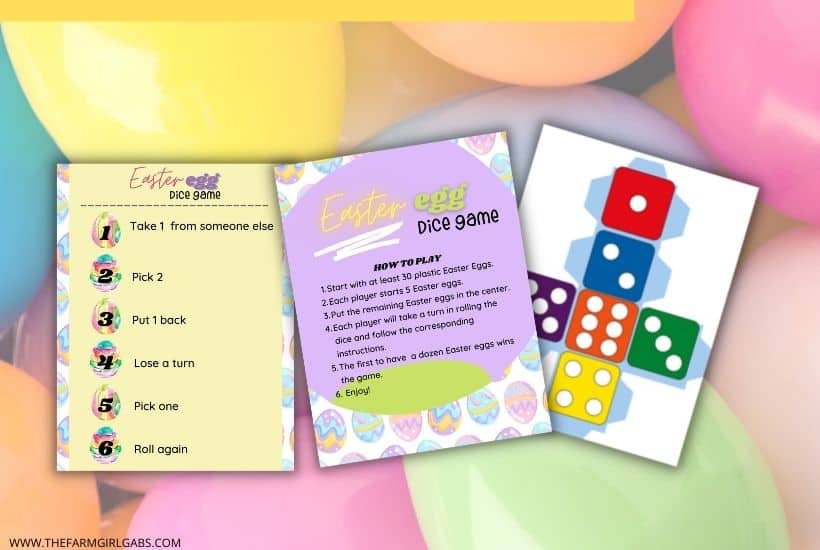 Add some fun to your Easter Celebration. Download this free printable Easter Dice Game and see who will be a winner.