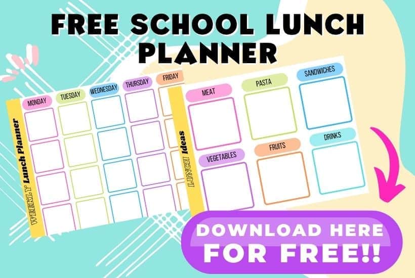 Tired of making the same things for the kids to take to school and want to have fresh ideas? Use this School Lunch Planner to keep track of meals and snacks packed for your little ones each day!