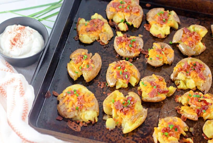 Bacon Cheddar Smashed Potatoes