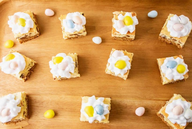 When you want to have the perfect treat for Easter, try making these wonderful Mini Egg Cheesecake Bars! Kids and adults love them! This easy Easter dessert will be a hit at your next family gathering. Whip up a batch of these Easter Egg Cheesecake Bars for the Easter bunny