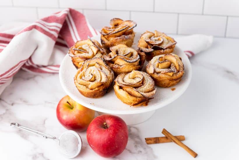 Hello, apple season! Are you looking for fun ways to get creative in the kitchen while making treats that taste as good as they look? If so, try this recipe for Puff Pastry Apple Roses. Not only are they super fun to make, but they look amazing and taste even better. This easy apple recipe is perfect for fall.