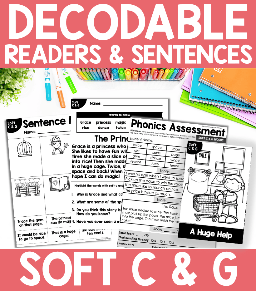 Decodable Readers & Passages - Soft C & G Pack