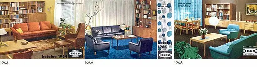 Ikeakataloger omslag 1964 - 1966