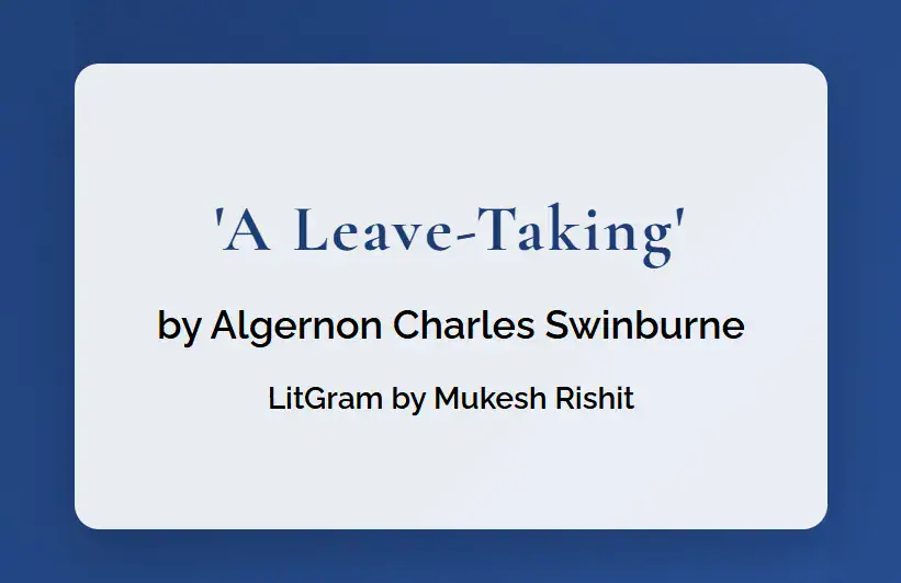 A Leave-Taking