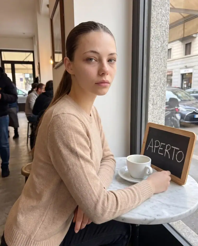 Risultato: ritratto con corporatura modificata.