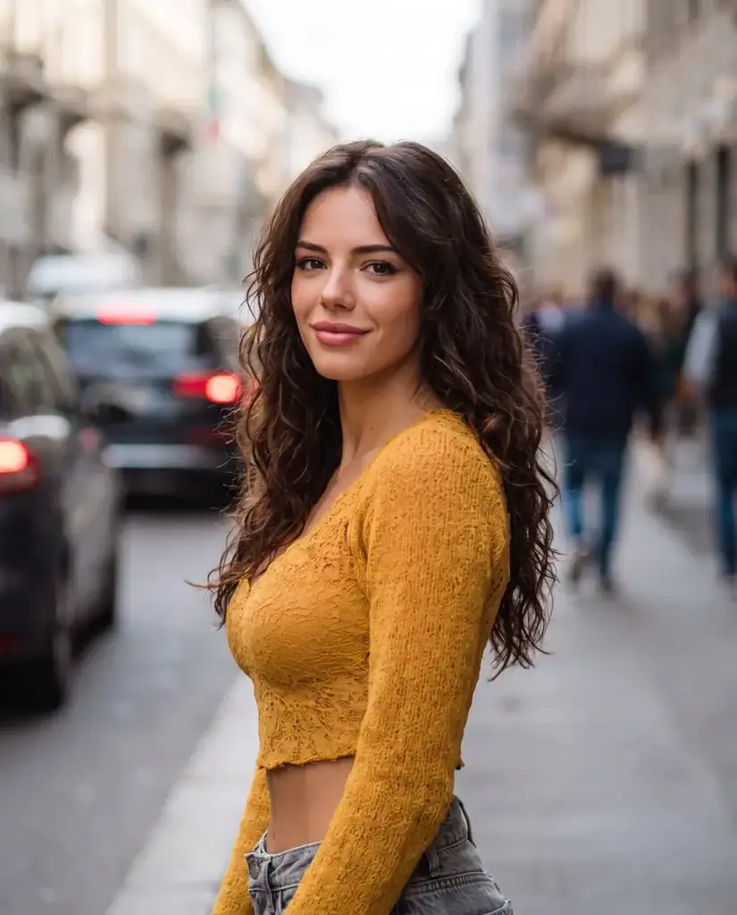 Risultato Lia: ritratto scattato da un'altra persona senza telefono né braccio.