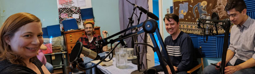 Our NY11 round-table guests in the studio chatting.