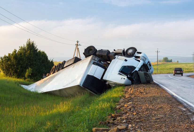 Roadside Truck Accident Image Of A Roadside Truck Accident