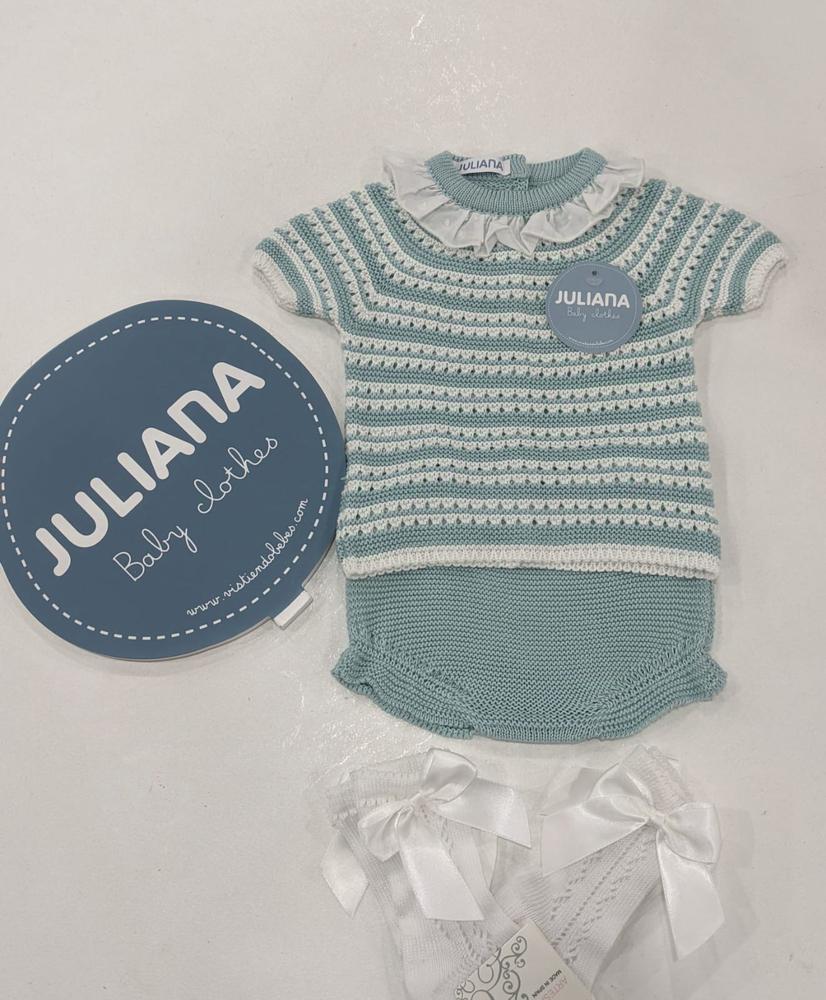Conjunto Braga  Punto Pasacintas aguamari- JULIANA