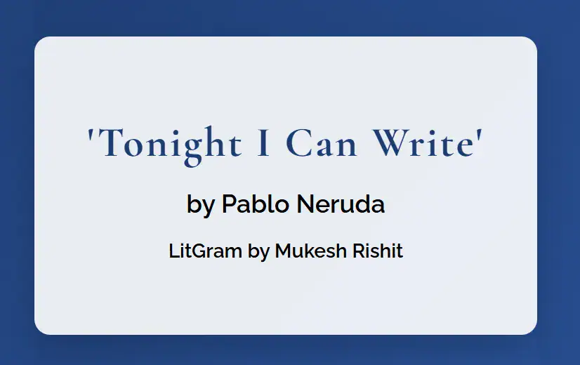 Tonight I Can Write